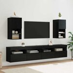 vidaXL Meuble TV mural Chêne noir 30 5 x 30 x 60 cm Bois d'ingénierie