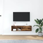 vidaXL Meuble TV chêne fumé 100x31x25 5 cm bois d'ingénierie