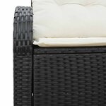vidaXL Canapé de jardin avec coussin Noir 124 x 62 x 69cm polyrotin