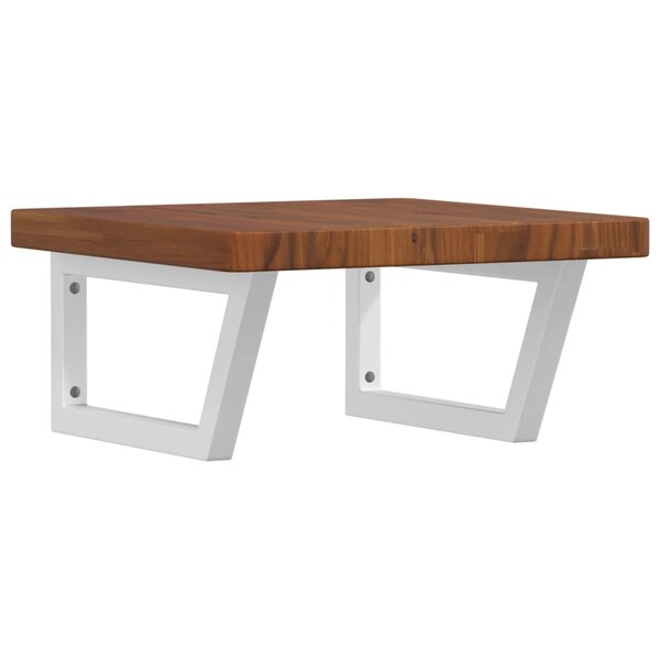 vidaXL Étagère de vasque murale acier et bois de chêne massif