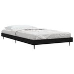 vidaXL Cadre de lit sans matelas noir 100x200 cm bois d'ingénierie
