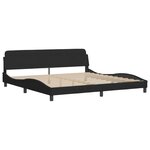 vidaXL Lit avec matelas Dover noir 200x200 cm velours