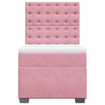 vidaXL Sommier à lattes de lit avec matelas Rose 90x190 cm Velours