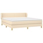 vidaXL Sommier à lattes de lit avec matelas Crème 180x200 cm Tissu