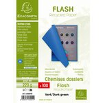Paquet de 100 chemises Flash 220 teintes vives24 x 32 cm Vert foncé EXACOMPTA
