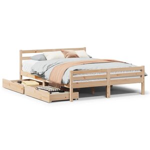 vidaXL Cadre de lit sans matelas 135x190 cm bois de pin massif