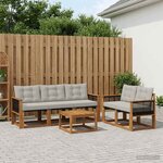 vidaXL Ensemble de canapés d'extérieur 6 Pièces Naturel et gris clair