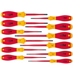 Wiha softfinish jeu de tournevis d'électricien 12 pièces slimfix 41003