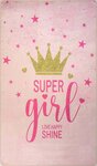 Tapis enfant Super Girl 80 x 150 cm - Rose