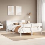 vidaXL Lit bibliothèque sans matelas blanc 120x200 cm bois pin massif