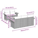 vidaXL Ensemble de canapé de jardin 6 pièces avec coussins marron en rattan poly