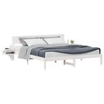 vidaXL Cadre de lit avec tête de lit Blanc 200 x 200 cm Pin massif