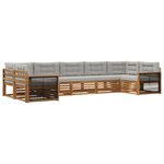 vidaXL Ensemble de canapés d'extérieur 7 Pièces Naturel et gris clair
