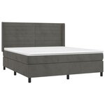 vidaXL Sommier à lattes de lit et matelas Gris foncé 180x200cm Velours