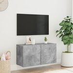 vidaXL Meuble TV mural gris béton 80x30x41 cm