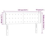 vidaXL Tête de lit avec oreilles Gris clair 147x16x78/88 cm Tissu