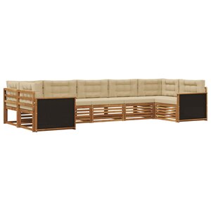 vidaXL Ensemble de canapés d'extérieur 7 pc Naturel et Beige
