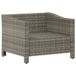 Fauteuil de jardin avec coussin gris résine tressée 02_0014481