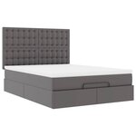 VidaXL Cadre de lit ottoman avec matelas gris 140x200 cm similicuir