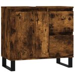 vidaXL Armoire de bain chêne fumé 65x33x60 cm bois d'ingénierie