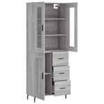 vidaXL Buffet haut Sonoma gris 69 5x34x180 cm Bois d'ingénierie