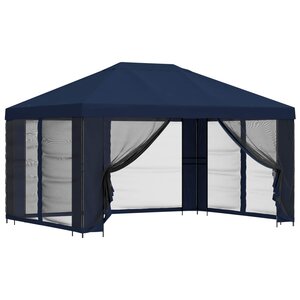 vidaXL Abri de jardin avec parois 4 × 3 m Bleu Polyester et Acier