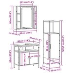 vidaXL Ensemble de mobilier de salle de bain avec étagère 3 Pièces Marron