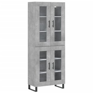 vidaXL Buffet haut Gris béton 69 5x34x180 cm Bois d'ingénierie