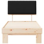 vidaXL Cadre de lit avec tête de lit rembourrée Noir 90 x 190 cm