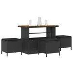 vidaXL Ensemble de salle à manger pour jardin Noir polyrotin