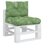 vidaXL Coussins de palette lot de 2 motif de feuilles tissu Oxford