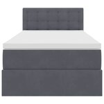 vidaXL Lit de Rangement avec matelas Gris foncé 100 x 200 cm Velours