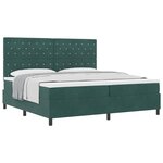 vidaXL Lit à ressorts avec matelas Vert foncé 200 x 200 cm Velours