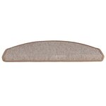 vidaXL Tapis d'escalier 15 Pièces Marron clair 65 x 24 x 4 cm