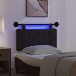 vidaXL Tête de lit suspendue Avec lumière LED Noir Simili cuir