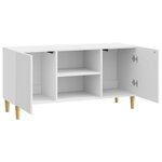 vidaXL Meuble TV 102 x 34 5 x 50 cm Blanc brillant Bois d'ingénierie