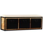 vidaXL Banc de rangement avec 3 tiroirs Bois de manguier 120x30x40 cm