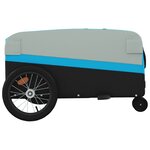 vidaXL Remorque de vélo noir et bleu 45 kg fer