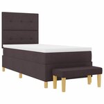 vidaXL Lit à ressorts avec matelas Marron foncé 80 x 200 cm tissu
