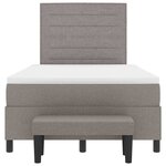 vidaXL Lit à ressorts avec tête de lit Taupe 120 x 190 cm tissu