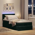 vidaXL Cadre de lit ottoman avec matelas vert foncé 90x190 cm velours