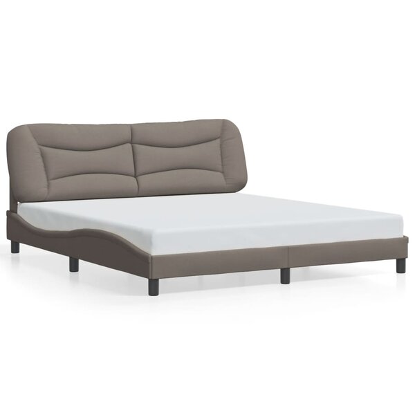 vidaXL Cadre de lit sans matelas Hvar taupe 180x200 cm tissu