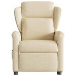 vidaXL Fauteuil inclinable de massage électrique crème tissu