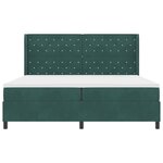 vidaXL Lit à ressorts avec matelas Vert foncé 200 x 200 cm Velours