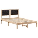 vidaXL Cadre de lit avec tête de lit Noir 120 x 190 cm Pin massif