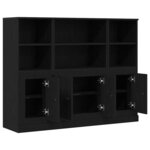 vidaXL Highboard Chêne noir 132 x 35 5 x 103 5 cm Bois d'ingénierie