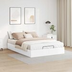 vidaXL Cadre de lit ottoman sans matelas blanc 140x190 cm similicuir