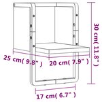 vidaXL Étagère murale avec barre chêne marron 20x25x30 cm