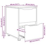 vidaXL Armoire de rangement Chêne brun 40 x 48 x 57 cm