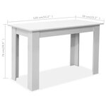 vidaXL Table de salle à manger et bancs 3 Pièces Bois d'ingénierie Blanc